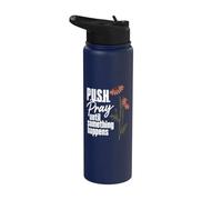 Poussez à prier jusqu'à ce que quelque chose se passe, foi chrétienne, croyant Stainless Steel Insulated Water Bottle