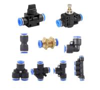 Poussez la soupape à billes à gaz connectée, Raccords de tuyaux d'air pneumatiques à connecteur rapide, bouchon en plastique 4-16mm, 10 pièces(Pza (10pcs a Lot),Use 8mm hose)