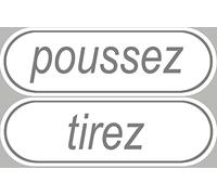poussez tirez - 2 stickers de 15x4.8cm - Sticker/autocollant