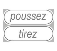 poussez tirez - 2 stickers de 15x4.8cm - Sticker/autocollant G