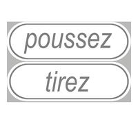 Poussez Tirez - 2 Stickers De 20x6.5cm - Sticker/Autocollant
