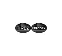 Poussez Tirez Noir (2fois 8x5cm) - Sticker/Autocollant