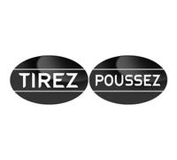 Poussez Tirez Noir (2fois 8x5cm) - Sticker/Autocollant