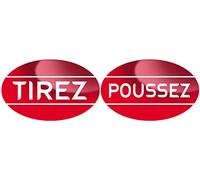 poussez tirez rouge (2fois 8x5cm) - Autocollant(sticker)