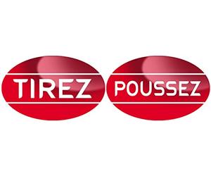 poussez tirez rouge (2fois 8x5cm) - Autocollant/Sticker