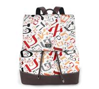 Poussière créative de l'alphabet hébreu,Sac à dos imperméable pour femme, sac à dos de voyage léger en cuir PU tendance