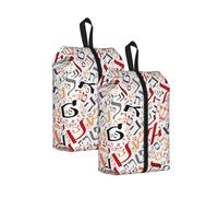 Poussière d'alphabet hébreu créatif， Lot de 2 Sacs à Chaussures de Voyage, Sacs de Rangement imperméables, Organisateur de Chaussures pour Les Voyages et la Maison