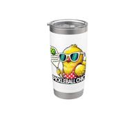 Poussin de pickleball mignon avec sa pagaie Gobelet isotherme en acier inoxydable double paroi