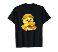 Poussin Mignon Mangeant Un Hamburger Amateur de Nourriture T-Shirt