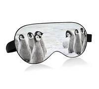 Poussins de pingouin empereur sur la neige en Antarctique Masques pour les yeux Blocs de couverture Masque de sommeil léger Couverture d'ombre Bandeau pour les yeux relaxant avec sangle de tête réglab