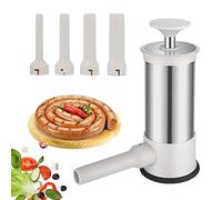 Poussoir a Saucisse en Acier Inoxydable, Ustensiles de Cuisine, Machine à Saucisses Vertical avec 4 Tube de Saucisse, Grande Capacité, Cuisine Accessoires pour Faire de Délicieuses Saucisses