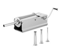 Royal Catering Poussoir À Saucisse Machine A Viande Manuel Vertical Bourreuse Embosseuse Charcuterie Main RC-SFV5L (Volume 5 l, Cylindre Ø 14 cm, 4 Tubes De Remplissage, 2 Vitesses, Manivelle)