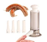 Poussoir à Saucisse Manuel - Appareil pour Charcuterie Maison | Outil de Remplissage Vertical | Kit avec 4 Entonnoirs Différents, Idéal en Cuisine & pour Amateurs de Viande, d'Usage et à Nettoy