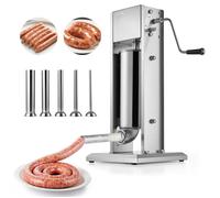 Poussoir à Saucisses Manuel Capacité 5 L-VEVOR-Machine à Saucisses Verticale en Acier Inoxydable-avec 5 Tubes de Remplissage