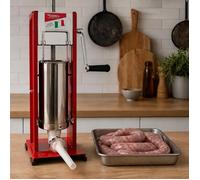 Poussoir à saucisses vertical Reber® 5L - Acier inoxydable - 4 entonnoirs Reber