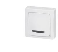Poussoir à voyant 6A Appareillage saillie complet - Blanc