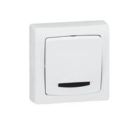 Poussoir à voyant 6A Appareillage saillie complet - Blanc