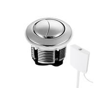 Poussoir de Chasse d'Eau - Bouton de Toilette en Acier Inoxydable, Kit | Bouton de Remplacement Réglable avec Mécanisme à Ressort, Accessoire Durable pour Réservoir de Chasse d'Eau