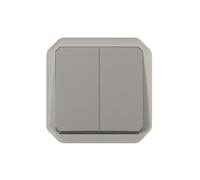 Legrand - Commande pour fonction double interrupteur ou va-et-vient 10A ou poussoir 10A étanche Plexo finition gris