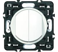 Legrand Poussoir double Céliane 6A – Enjoliveur blanc