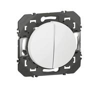 Poussoir double DOOXIE 6A 250V~ finition blanc