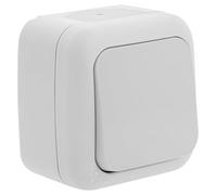 Poussoir Étanche Blanc - Bouton Poussoir Mural - Commande Éclairage - Intérieur & Extérieur Protégé - Protection IP54 - Interrupteur garage