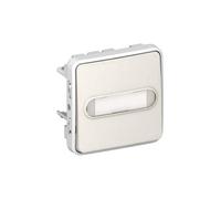 Poussoir étanche NO lumineux avec porte-étiquette Plexo composable IP55 10A - blanc - 69633 - Legrand