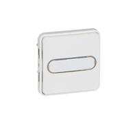 Poussoir étanche NO lumineux avec porte-étiquette Plexo composable IP55 10A - blanc Artic antimicrobien - 70733 - Legrand