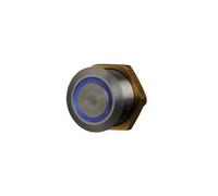 Poussoir Inox Lumineux C/No/Nf 19 Mm - Couleur Bleue - Cables 8 Cm - COMELIT BP/202L