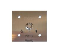 Poussoir Inox Lumineux C/No/Nf Monté Sur Façade 100 X 100 Gravée Porte - COMELIT BP/203L