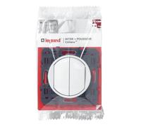Poussoir interrupteur/va et vient Céliane 6A - LEGRAND - Blanc - Plastique Métal - Intérieur