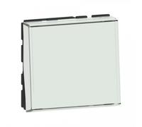 Legrand 077043L Poussoir ou Poussoir Inverseur, Porte-étiquette Mosaic Easy-led, 2 Modules, 6A, 250V, Blanc Antimicrobien