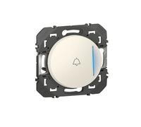 Poussoir lumineux avec marquage sonnette - LEGRAND - dooxie 6A 250V~ - Blanc - équipé d'un support