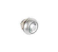 Poussoir métallique rond avec capuchon blanc 1p spst off (on)