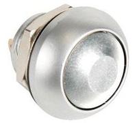 Poussoir métallique rond avec capuchon blanc 1p spst off (on) blanc G