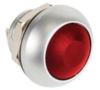 Poussoir métallique rond avec capuchon rouge 1p spst off (on) G