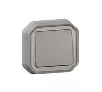 bouton poussoir - no - gris - encastré - legrand plexo 069820l