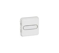 Poussoir NO lumineux avec porte-étiquettes Plexo IP55 - Composable saillie ou encastré - Blanc antimicrobien