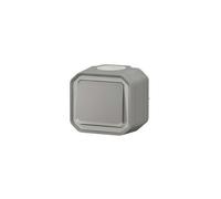Bouton poussoir NO LUMINEUX LEGRAND étanche Plexo Gris 10A IP55 IK08 livré complet pour fixation saillie