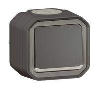 Bouton poussoir NO LUMINEUX avec voyant LEGRAND étanche Plexo Anthracite 10A IP55 IK08 livré complet pour fixation saillie