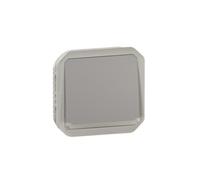 Poussoir NO lumineux Plexo composable gris (069542L)