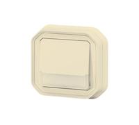 Poussoir NO-NF lumineux porte-étiquette avec voyant étanche Plexo 10A IP55 IK08 livré complet fixation encastré - sable - 069829L - Legrand