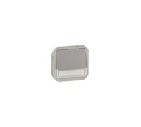 bouton poussoir inverseur - porte étiquettes - no/nc - lumineux - gris - composable - legrand plexo 069544l