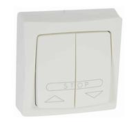 Poussoir pour volets roulants Appareillage saillie complet - blanc - 86010 - Legrand