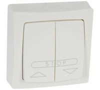 Poussoir pour volets roulants Appareillage saillie complet - Blanc