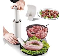 Poussoir Saucisse 2 en 1, Machine à Saucisses Manuelle et Machine à Boulettes de Viande, Poussoir a Saucisse avec Entonnoir à Saucisses pour faire de Saucisses et Boulettes de Viande