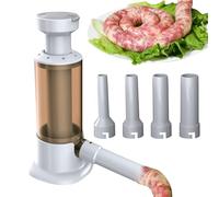 Poussoir Saucisse - Machine Manuelle Saucisson | Remplisseuse Viande | Appareil Ménager Avec 4 Tubulures, Remplisseur Vertical Alimentaire Pour Saucisses Faites Maison Boyaux Préparation Conserves Via