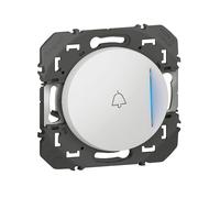 Poussoir simple avec voyant lumineux et marquage sonnette DOOXIE 6A 250V~ finition blanc