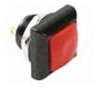 Poussoir - Velleman - metallique carre avec capuchon rouge - 1P spst off-(on) G
