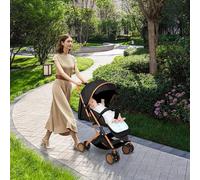 Pousstte Bébé Poussette Canne Poussette Compacte Poussette Pliable Roues Maniables et Légères Dossier Réglable, Noir